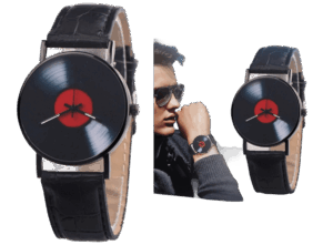 Reloj Elegante Tipo Disco de Vinilo